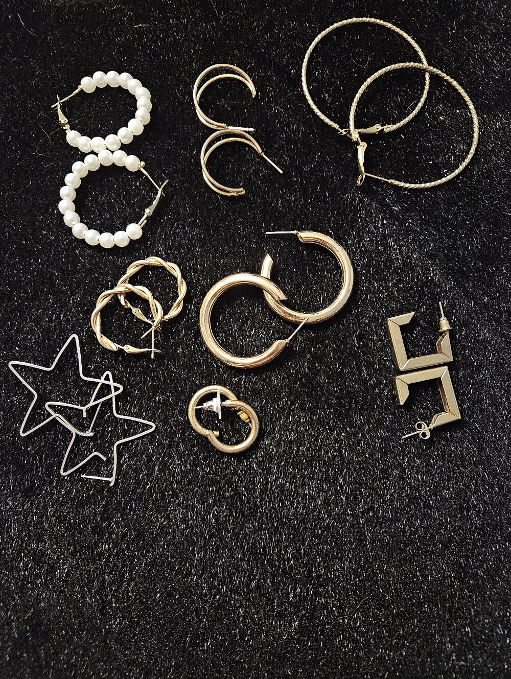 Gold Hoop Statement Earrings - Classic Gold Tone